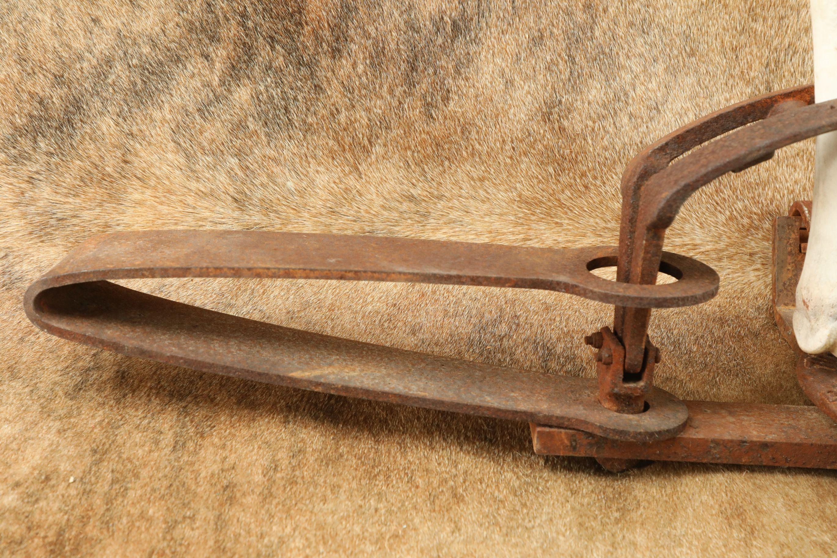 Modern Made Rusty 35" x 13" Cast Iron Bear Trap