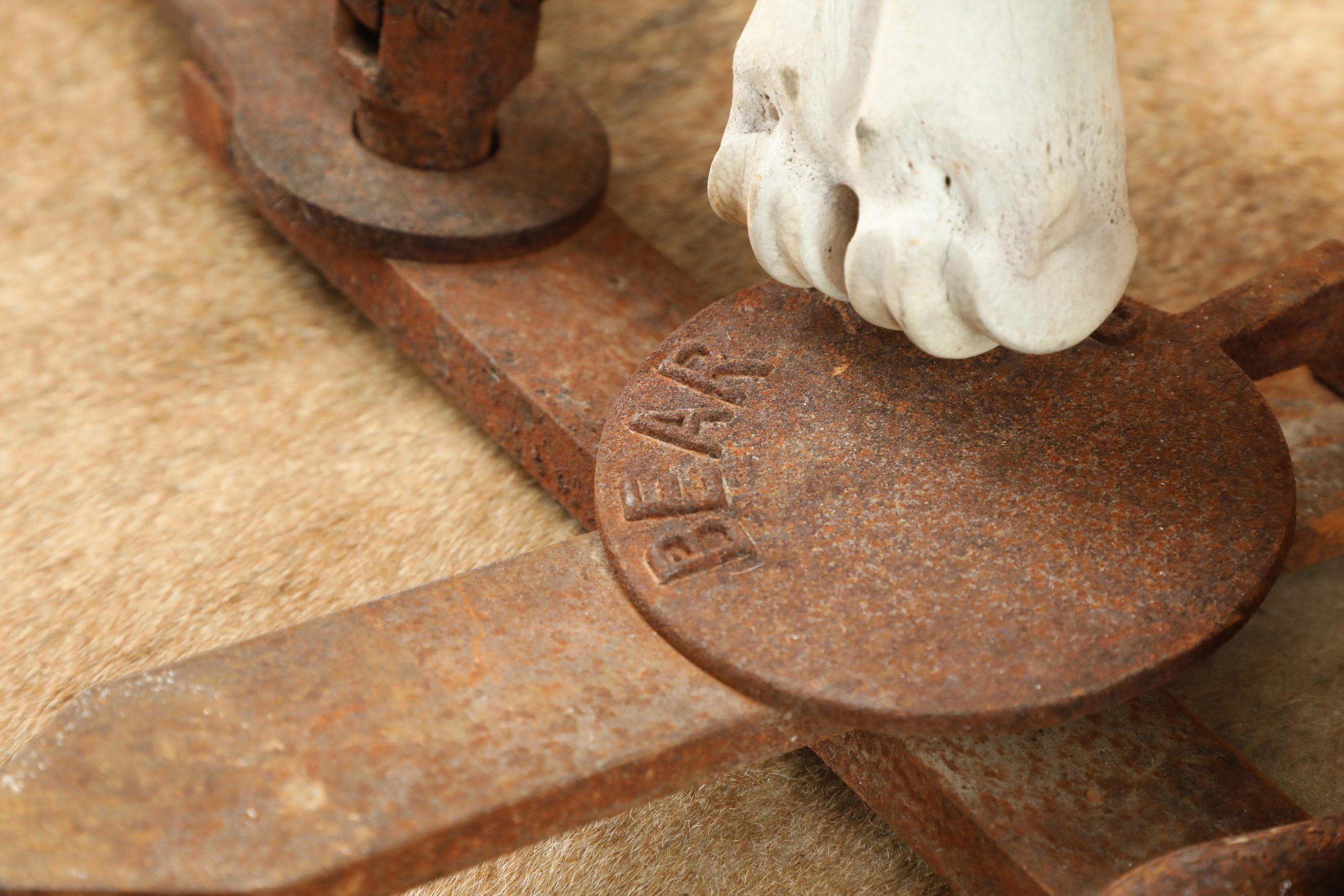 Modern Made Rusty 35" x 13" Cast Iron Bear Trap