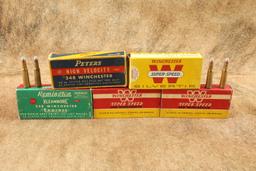 Lot Of 70 Rounds Of Mixed .348 Winchester Cartridges From Winchester, Remington, And Peters