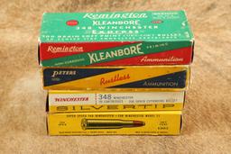 Lot Of 70 Rounds Of Mixed .348 Winchester Cartridges From Winchester, Remington, And Peters