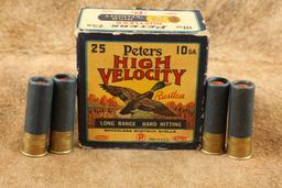 One Full Vintage Box of Peters 10 Gauge High Velocity Smokeless Shotgun Shells