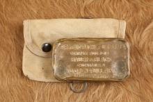 USMC Marine US WW1 WW2 Early Type 1 P-1912 Khaki First Aid Pouch W/ 1918 "D" Ring Bandage