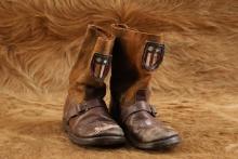 US Army AAF WW2 CBI Souvenir Father Bringback Boy's Leather Flight Boots