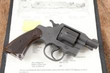 WWII US Colt Commando Model Parkerized 2" .38 Special Revolver & Letter, 1943 C&R