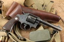 U.S. Army Colt M1917 New Service 5 1/2" .45 ACP Military Double Action Revolver & Rig, 1919 C&R