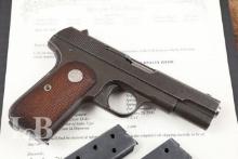 WWII U.S. Property Marked Colt Model 1903 .32 ACP Semi-Automatic Pistol & Letter, 1945 C&R