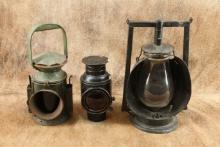 Lot of 3x Antique Railroad Lanterns, 1x Dietz Beacon Dash Lamp, 1x Deacon, 1x Unmarked