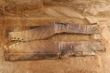 Antique Old West Fringed Buckskin Leather Pants