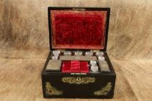 Antique Late 19th Century English Made Victorian Lady's 12 Piece Vanity Kit