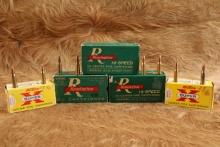 5 Boxes Of Vintage .218 Bee 46 Grain Hollow Point Ammunition From Remington and Western