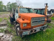 1990 Ford 800 Diesel Flatbed Truck - INOPERABLE!!
