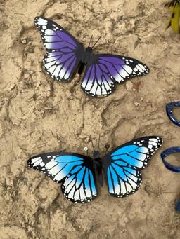 2 METAL BUTTERFLIES