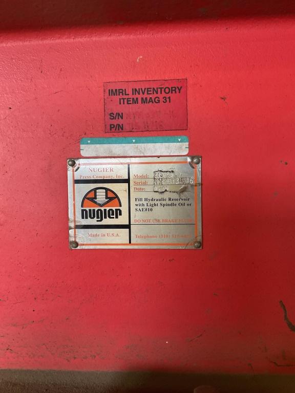 2001 NUGIER H75-4.5 HYDRAULIC PRESS