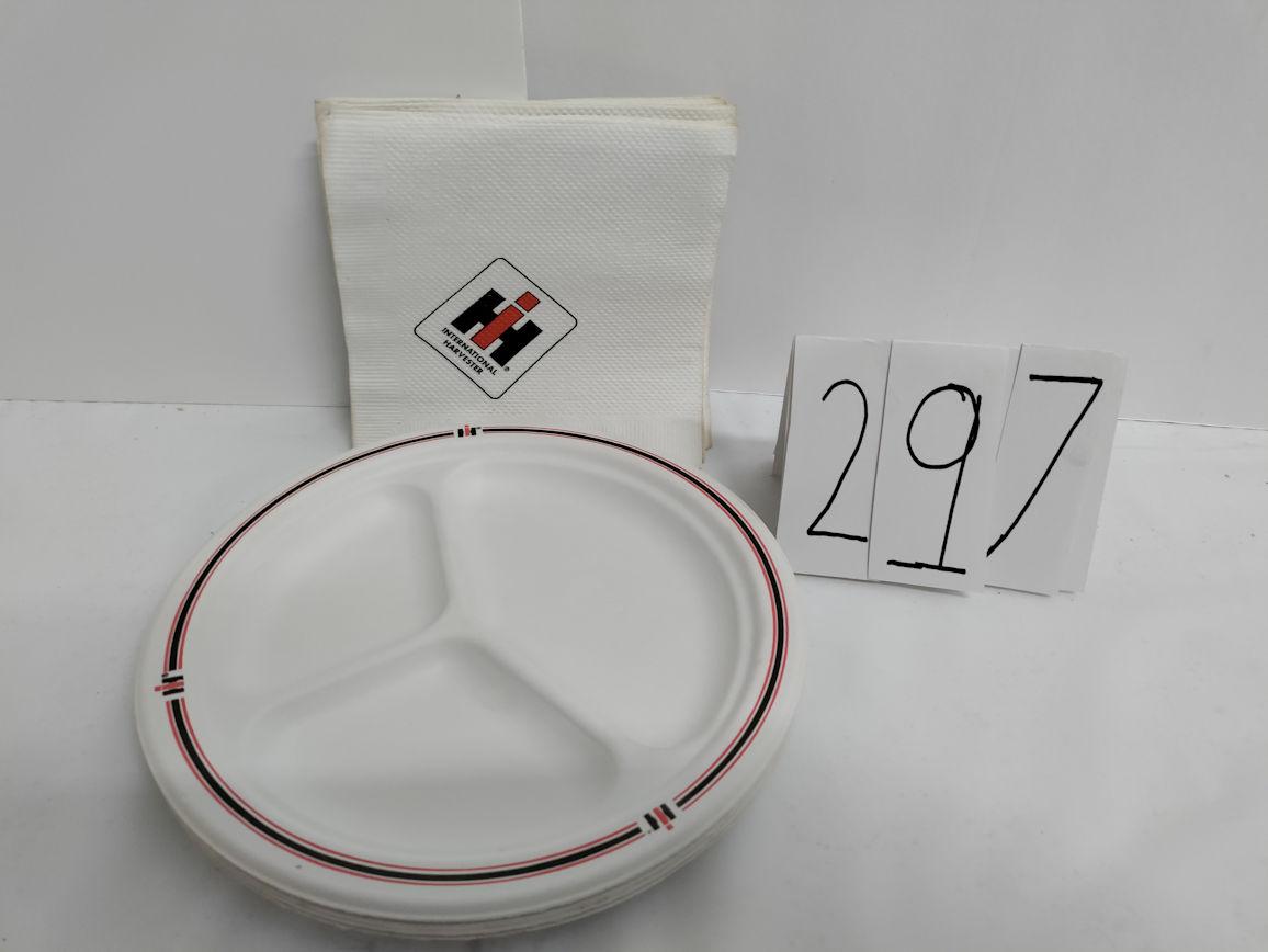 IH Paper napkins and 6 IH divided paper plates