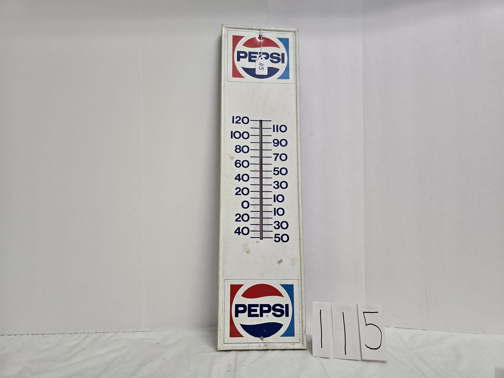 Metal Pepsi Easily Readible Large Thermometer