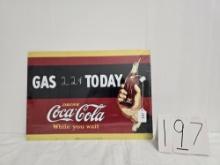 Metal Nos Coca Cola While You Wait Gas 22cents