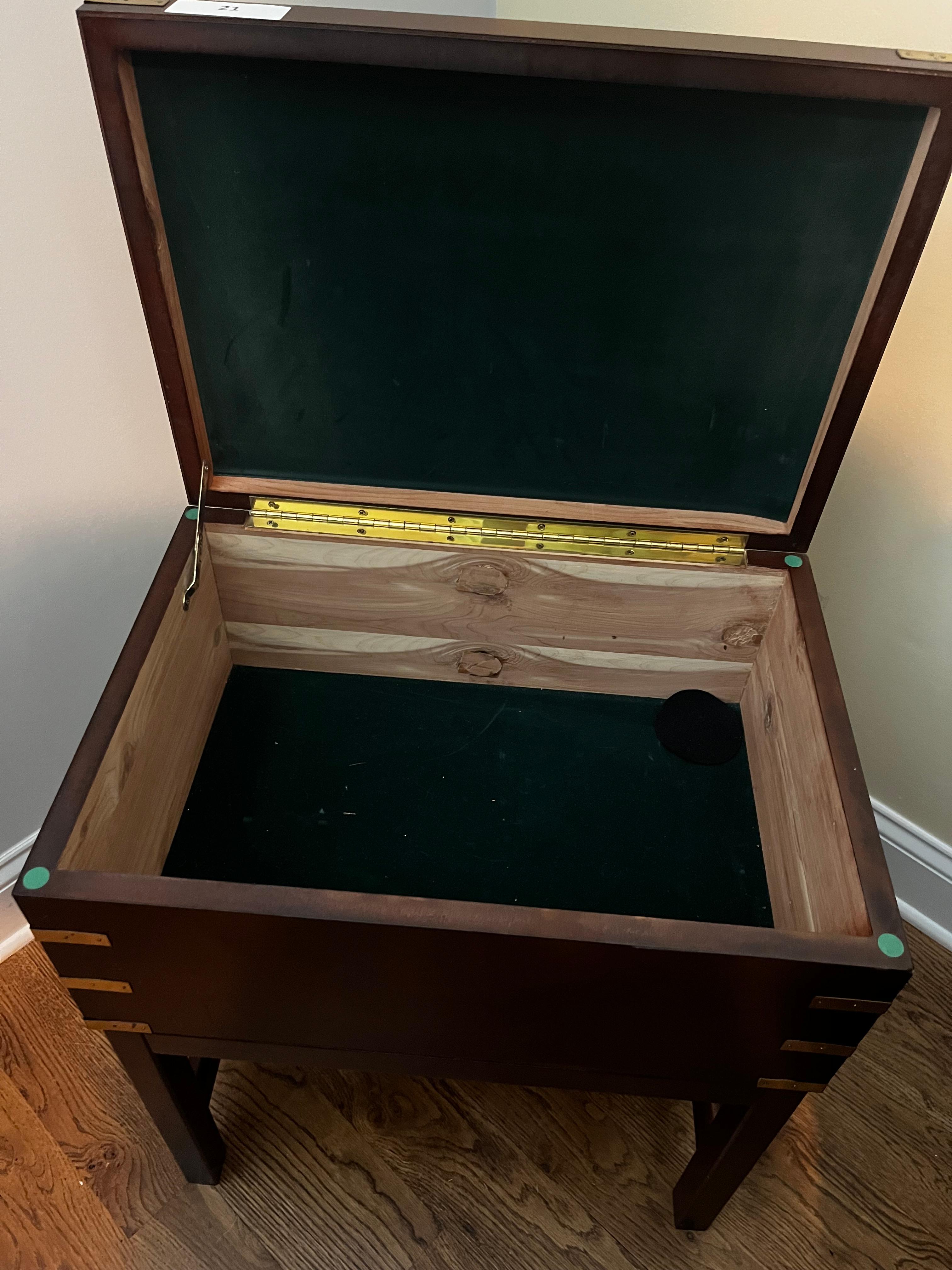 Mahogony and Brass Silverware Chest