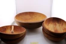 Wood Salad and Serving Bowls