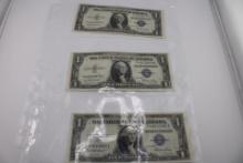 Three Series 1935E $1 Silver Certificates in sequential order