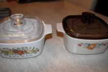 Vintage Corningware with lids.