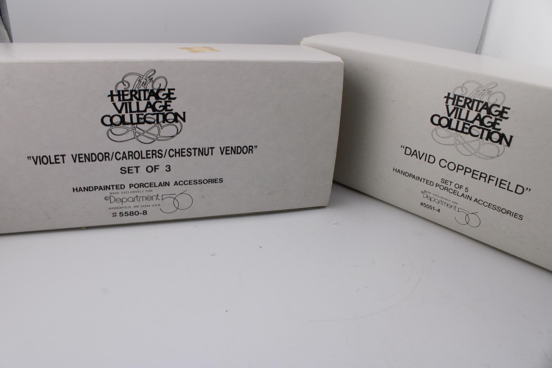 Department 56 Violet Vendor/Carolers/Chestnut vendor and David Copperfield