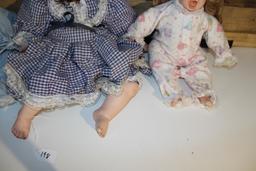 Lot of four Large Porcelain Dolls
