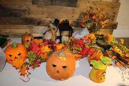 Tote Full of Halloween Fall Decorations