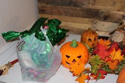 Tote Full of Halloween Fall Decorations