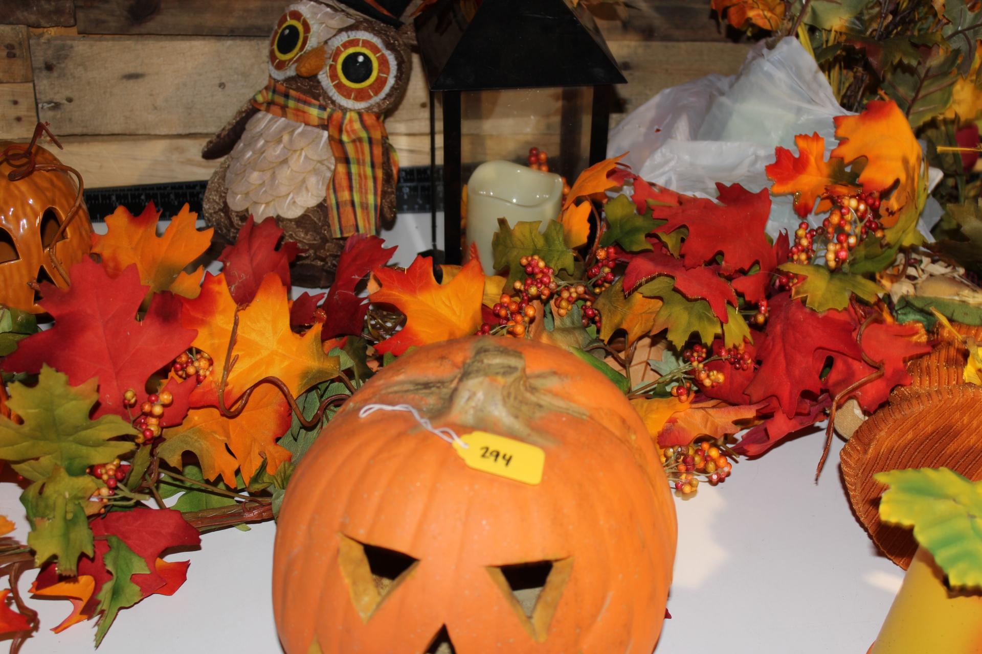 Tote Full of Halloween Fall Decorations