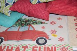 Outdoor pillows and mats