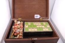 Vintage Lotto Game in Wooden Box