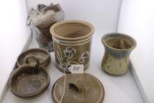 Pottery Lot 5 pieces of Handmade