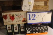 Large Lot of Wine Glasses