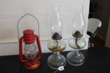 Vintage Kerosine Hurricane Lamps, Vintage Hurricane Oil Lantern