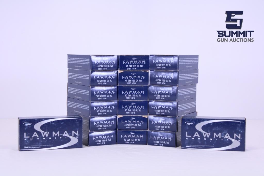 Speer Lawman Ammo 180gr TMJ .40 S&W - 1000 rds