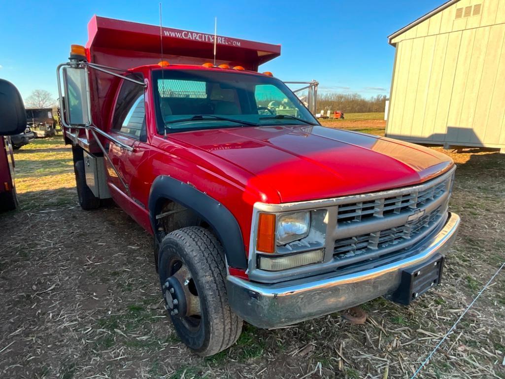 1999 CHEVY K3500 MASON DUMP TRUCK