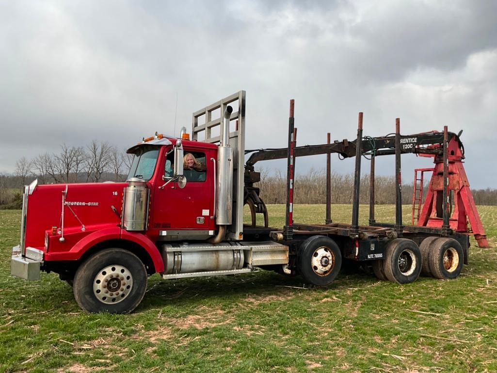 1998 WESTERN STAR TRI AXLE LOG TRUCK 550HP CAT