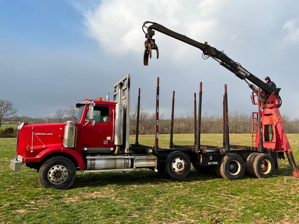 1998 WESTERN STAR TRI AXLE LOG TRUCK 550HP CAT