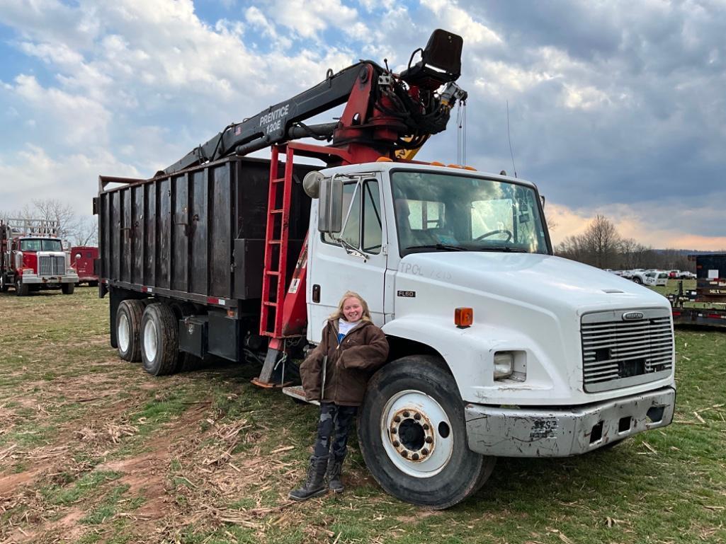 2001 FREIGHTLINER FL80 TANDEM AXLE GRAPPLE TRUCK