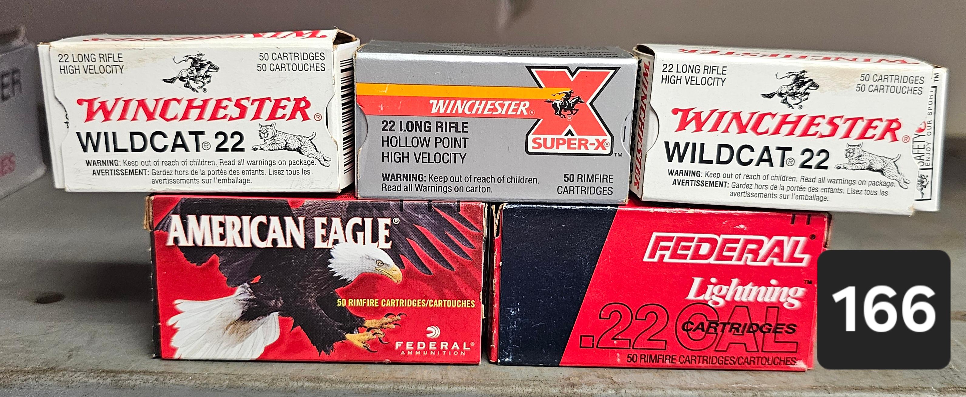 22LR 5 Boxes mixed lot Winchester, Federal, AM Eagle