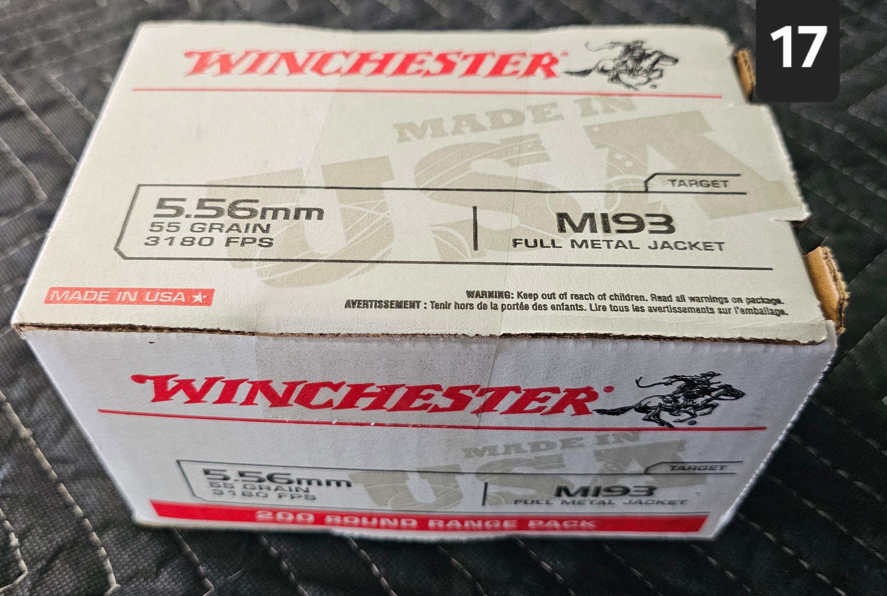 Winchester 5.56mm 55 grain M193 200 Round Range Pack
