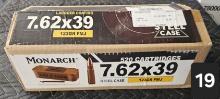 Monarch 7.62 x 39 FMJ steel case 123gr 520 cartridges
