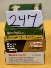 3 Boxes of 12ga Shells - Remington, Federal & Winchester