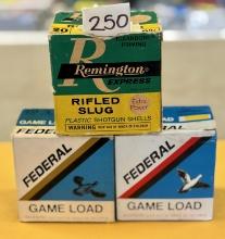 20 ga shotgun shells 3 Box Lot - Federal & Remington