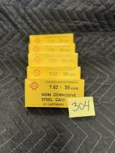 Lot of 5 Boxes of 7.62 x 39mm Ammo