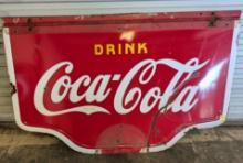 Porcelain Double Sided Coca-cola Sign 59 1/2 inches x 38 inches approx.