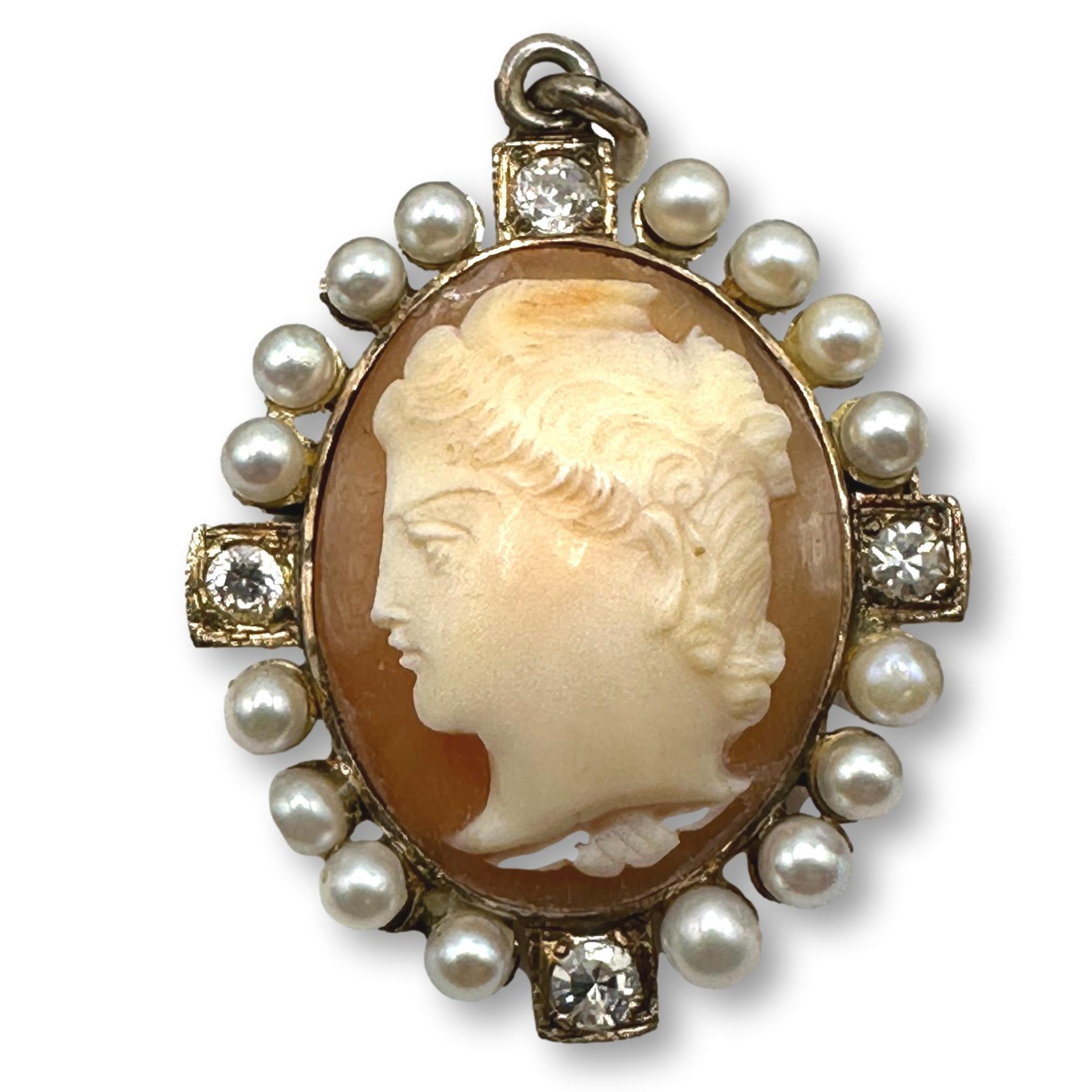 Vintage Cameo Collection Including 14K with Diamonds