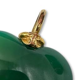 Emerald Green Glass Ring and Heart Pendant