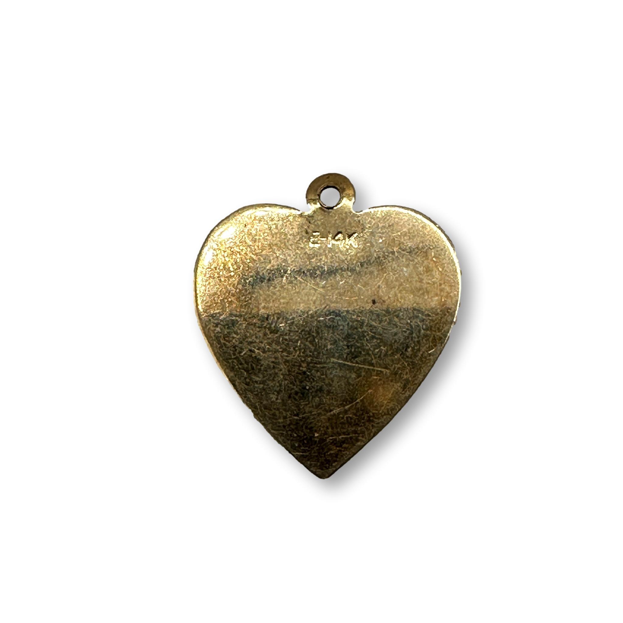 14K Gold Girl Heart Charm