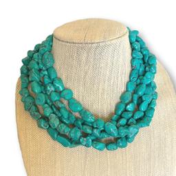 Heavy Quadruple Strand Turquoise Necklace